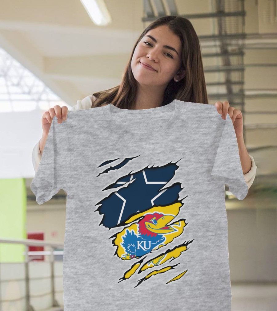 Dallas Cowboys Kansas Jayhawks Unique Blend T-Shirt