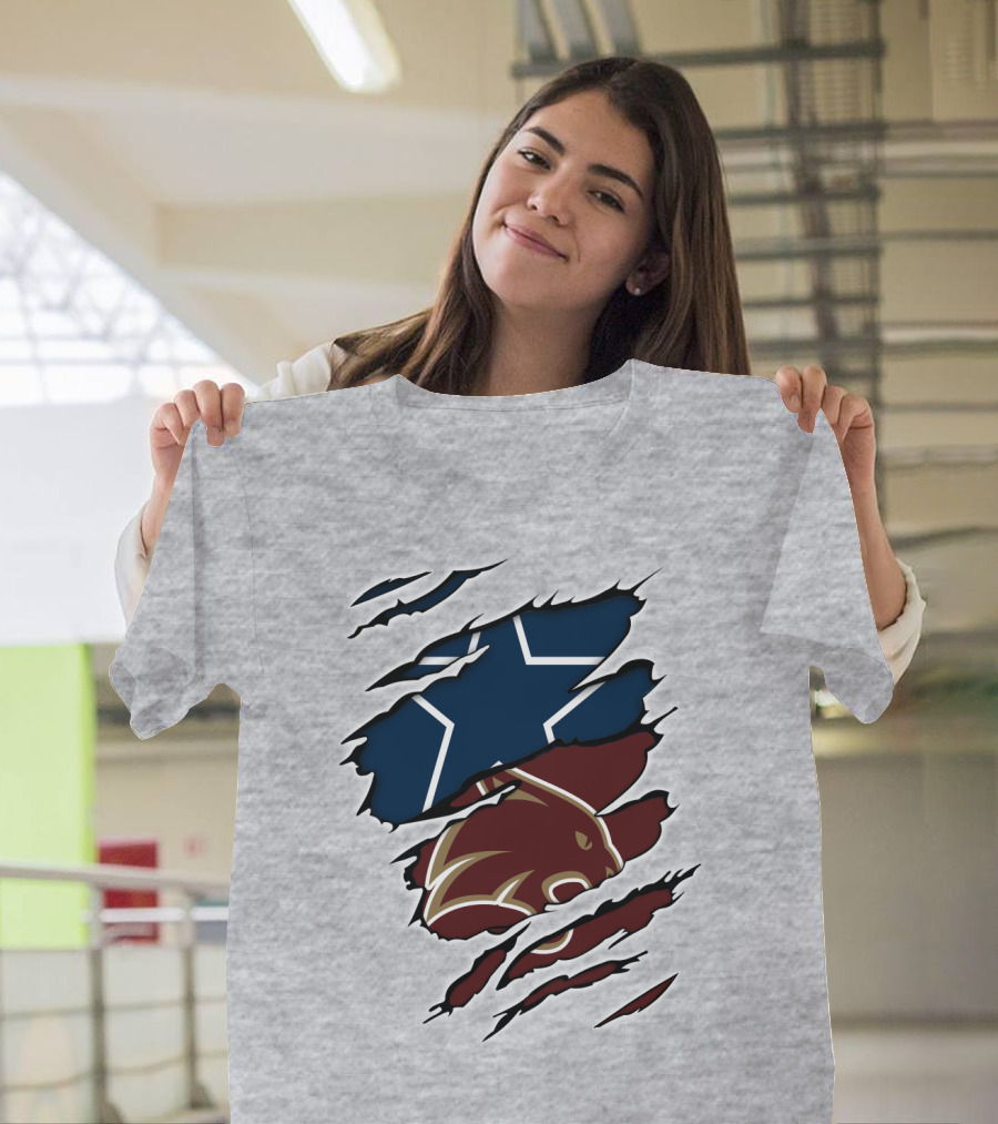 Cowboys Texas States Cowboys Star And Bear Claw Scratch T-Shirt