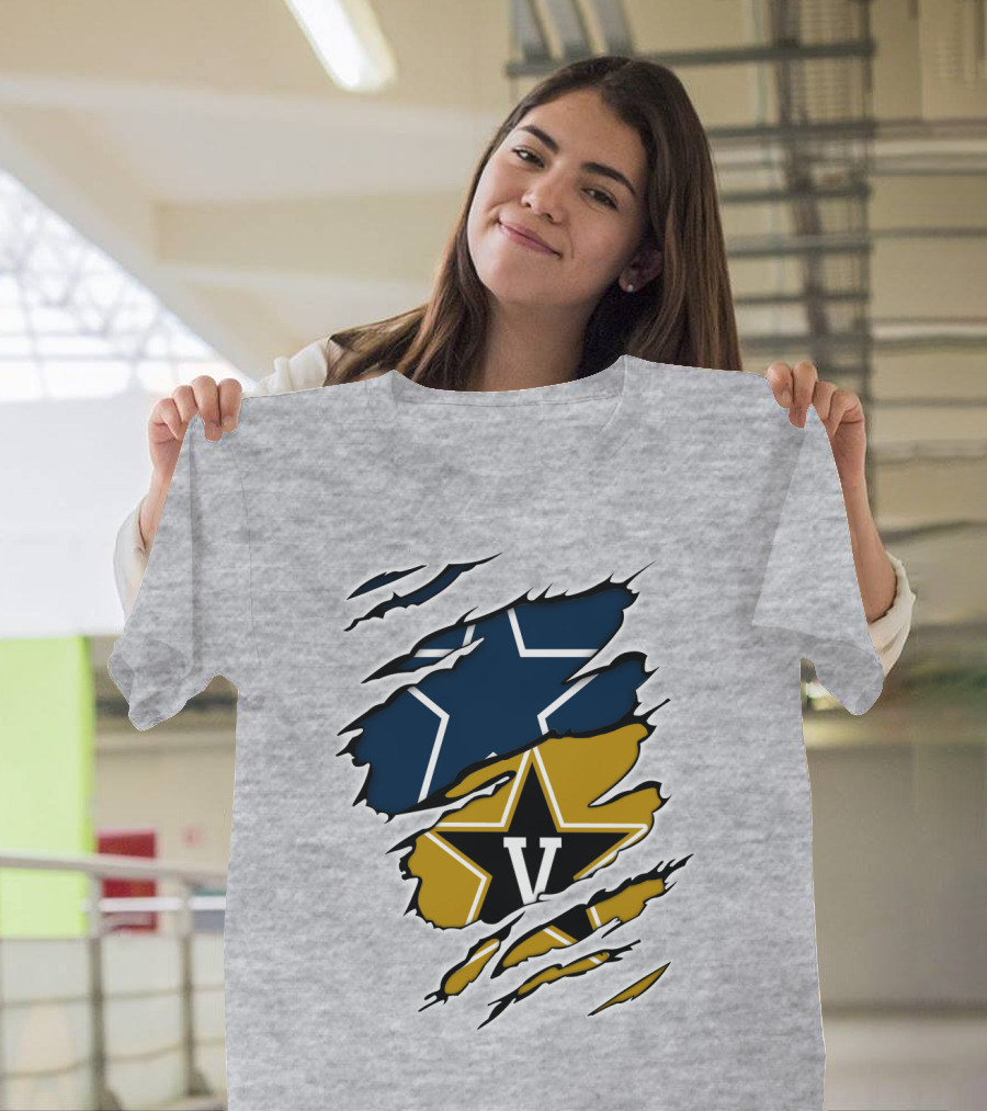 Cowboys Vanderbilt Star Double Logo Tear T-Shirt