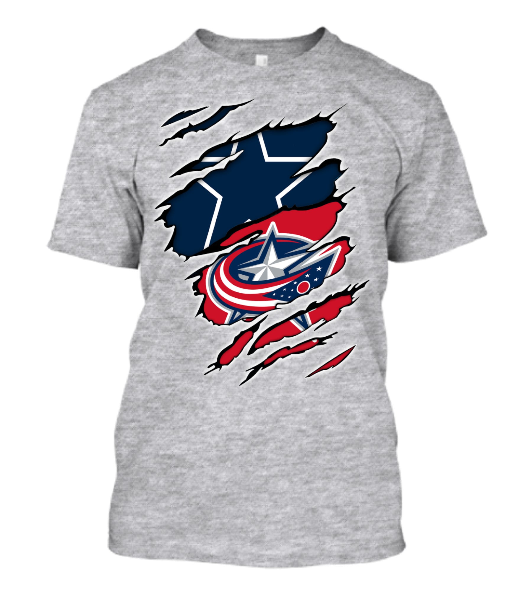 Dallas Cowboys Columbus Blue Jackets Fan Crossover T-Shirt