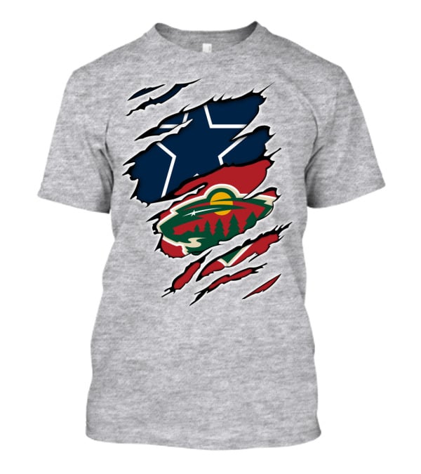 Dallas Cowboys Wild Minnesota Wild Rip Claw Marks T-Shirt
