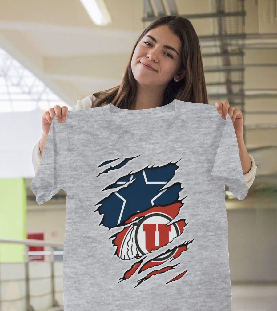 Cowboys Utah Utes Star Claw Rip T-Shirt