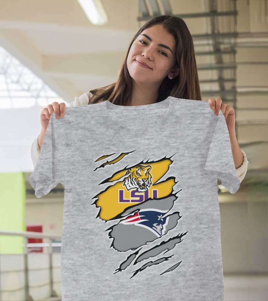 LSU Tigers Patriots Crossover Claw Marks T-Shirt