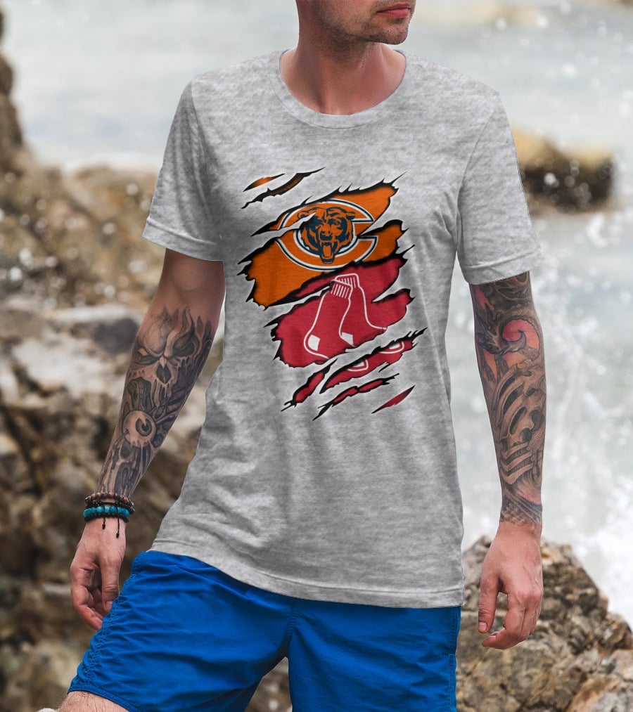 Bears Redsox Chicago Boston Sports Fusion T-Shirt