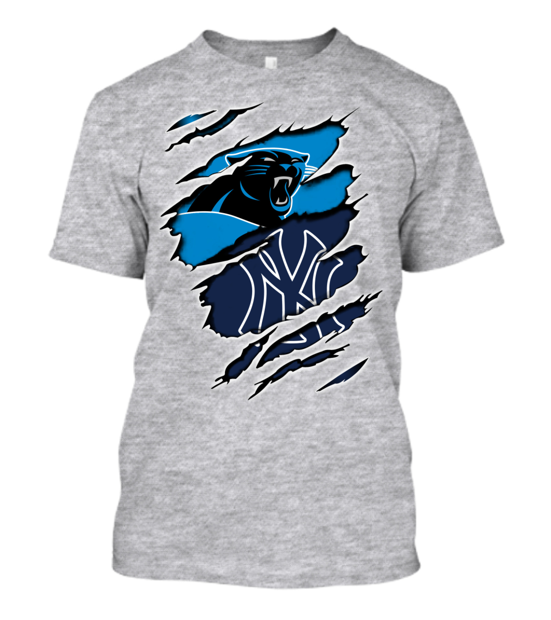 Panthers Yankees Claw Scratch Sports Fusion T-Shirt