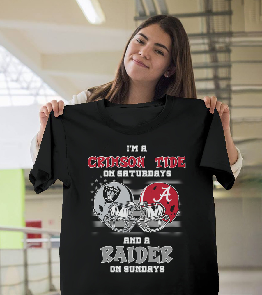 I'm A Crimson Tide On Saturdays And A Raider On Sundays T-Shirt