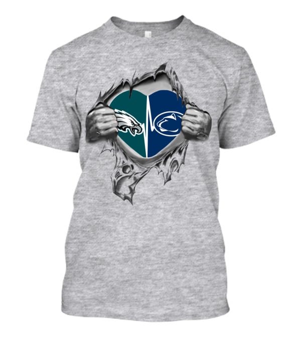 Philadelphia Eagles Penn State Nittany Lions Heart T-Shirt