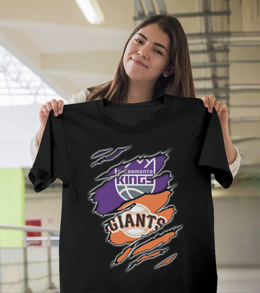 Sacramento Kings Giants Basketball Baseball Collaboration T-Shirt