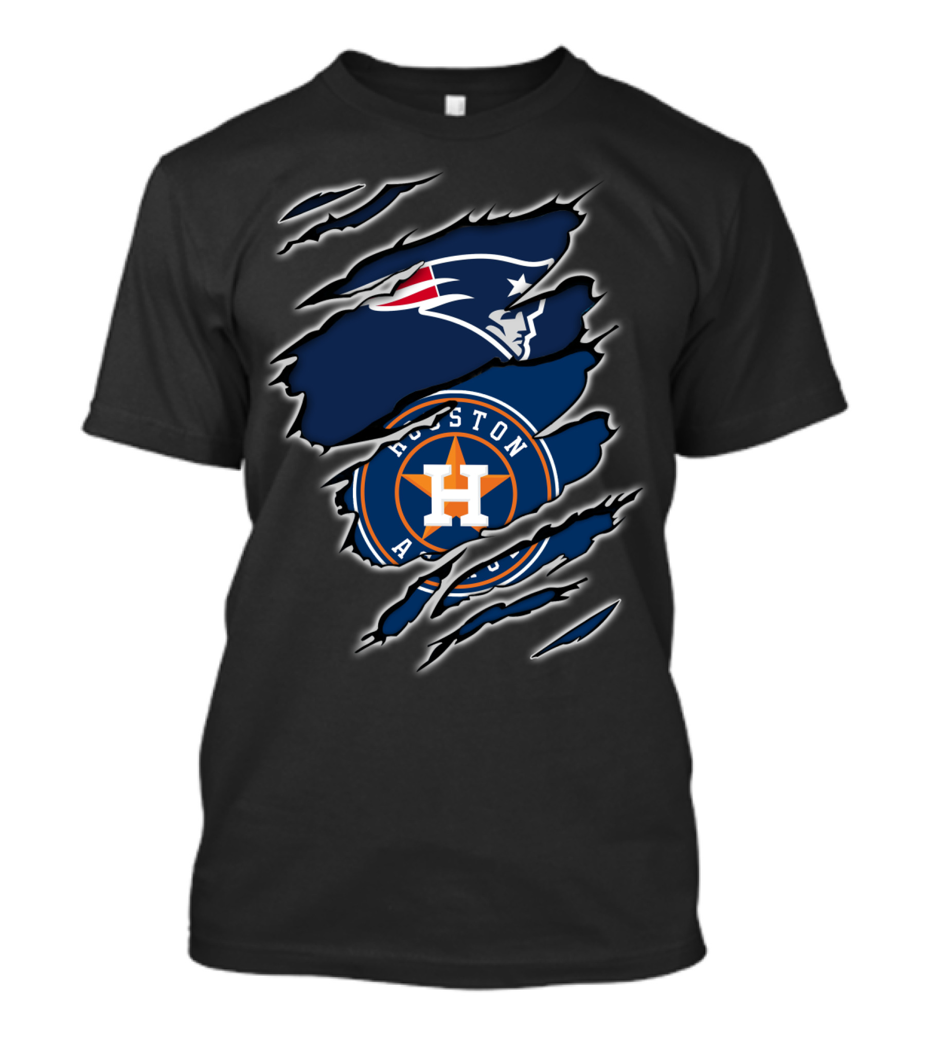 New England Patriots Houston Astros Fan Crossover T-Shirt