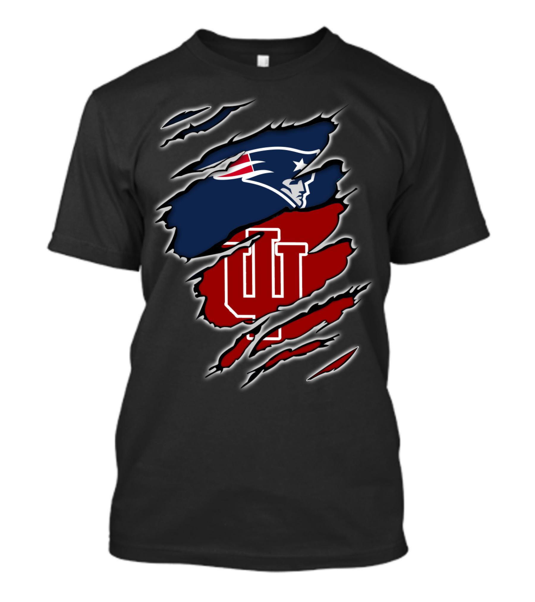 New England Patriots Indiana Hoosiers Ripped Claw T-Shirt