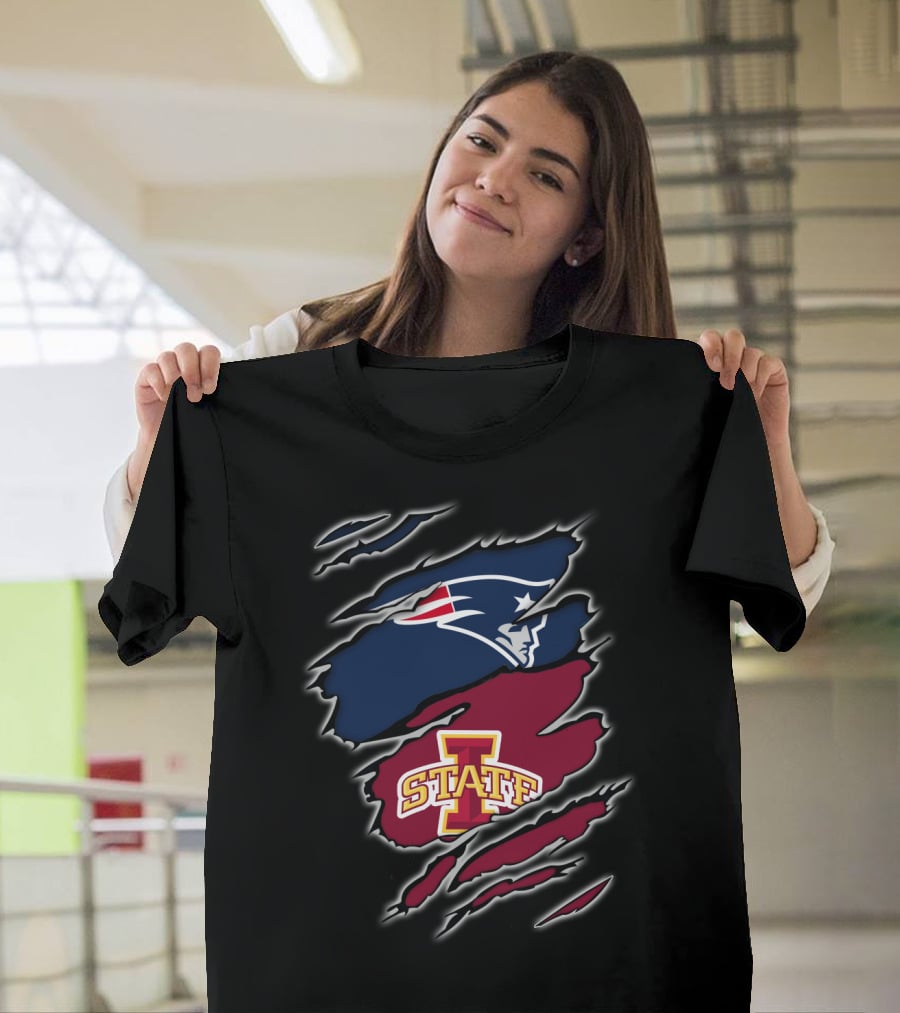 New England Patriots Iowa State Cyclones Ripped T-Shirt