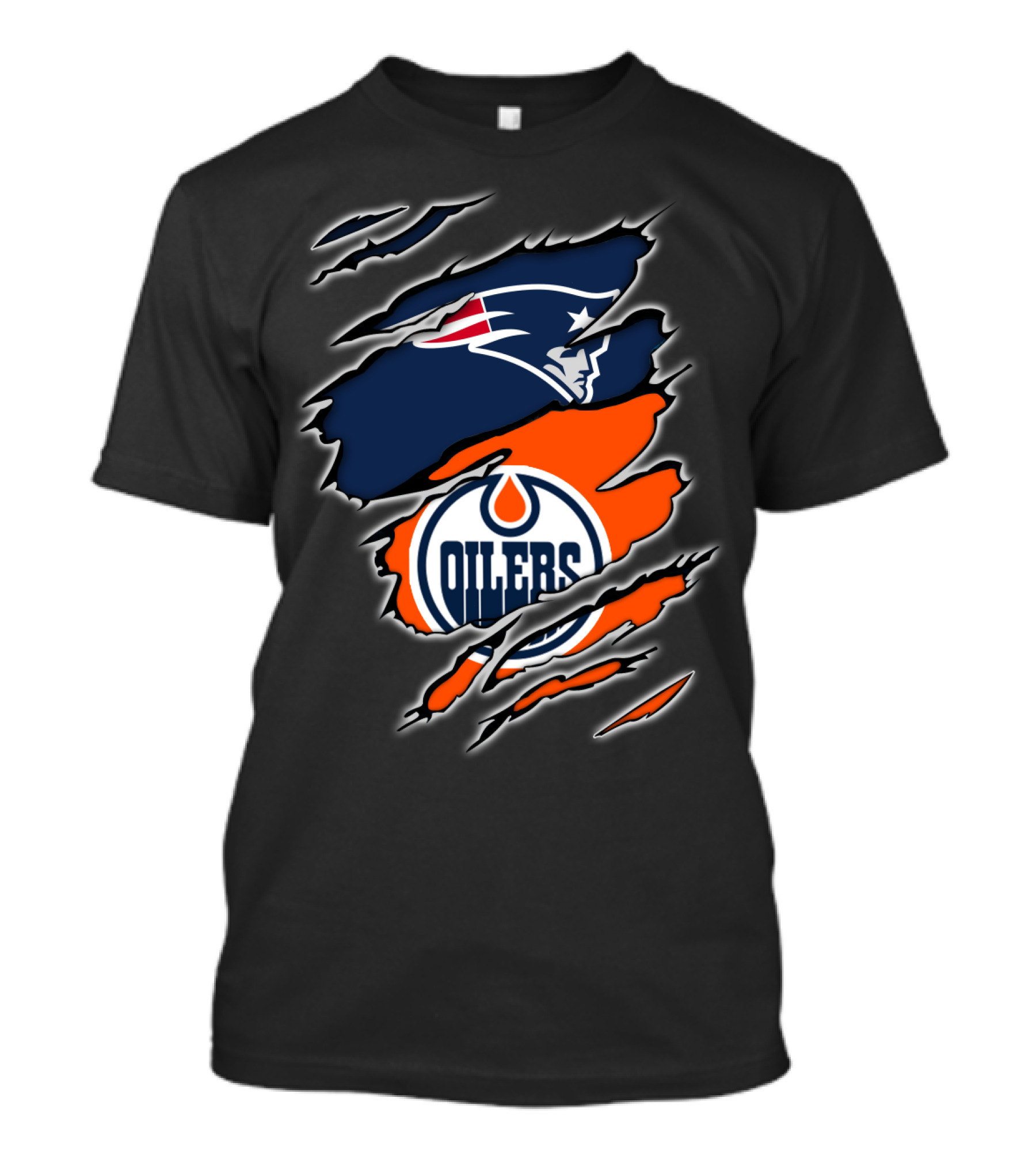 Patriots And Oilers Logo Mashup T-Shirt
