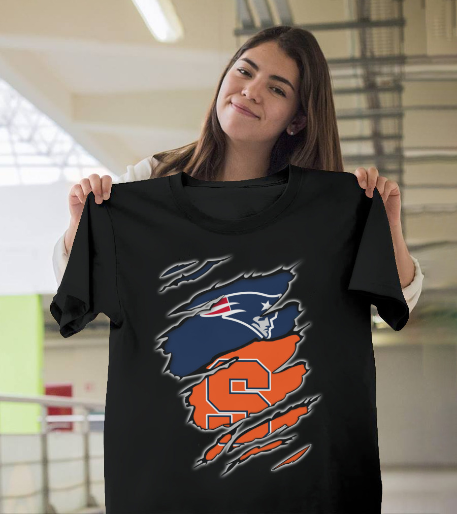 Patriots And Syracuse Torn T-Shirt