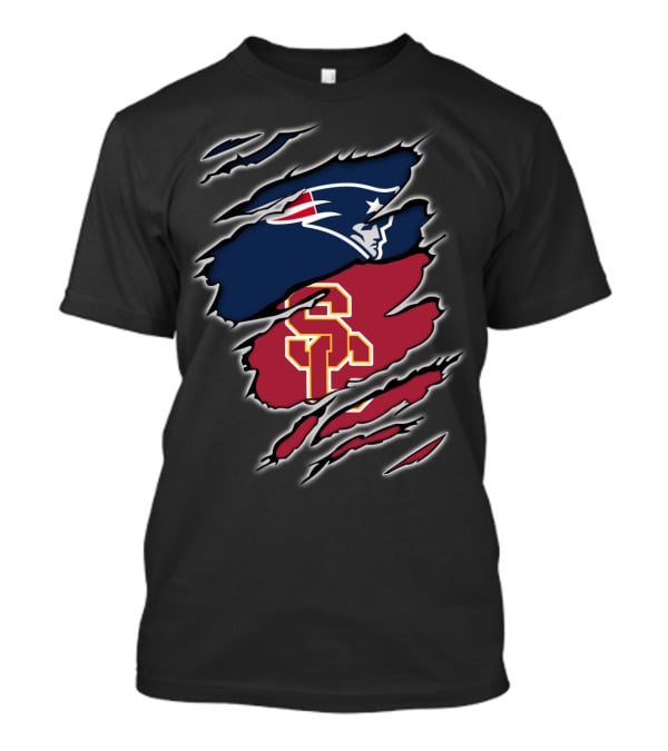 New England Patriots USC Trojans Claw Marks Fusion T-Shirt