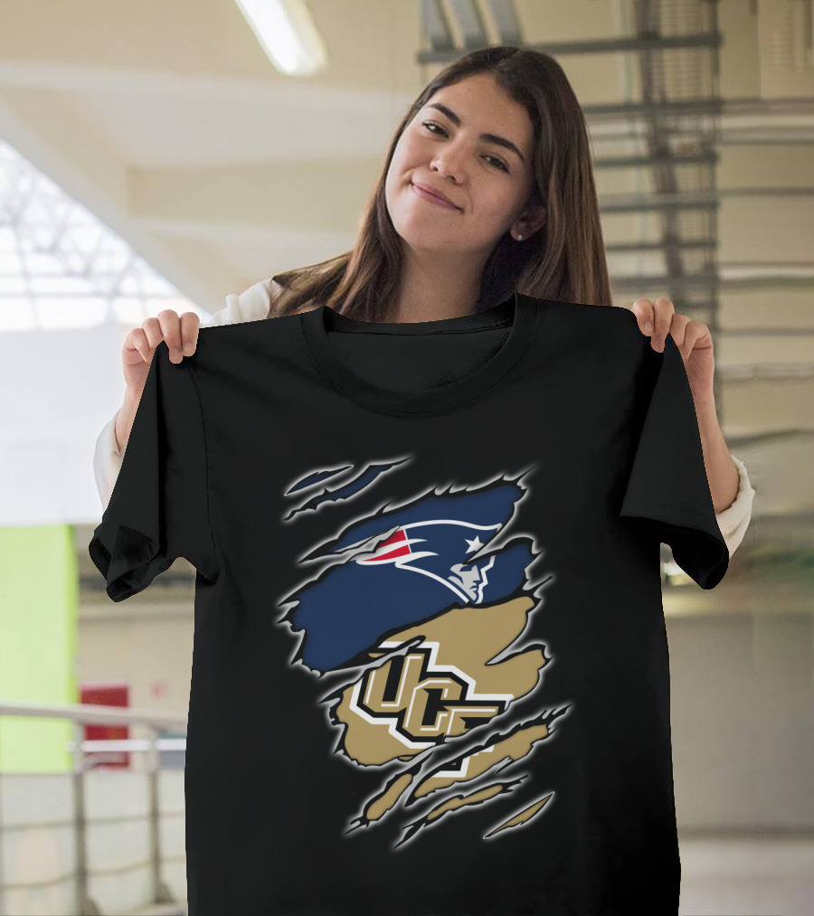 New England Patriots UCF Knights Crossover T-Shirt