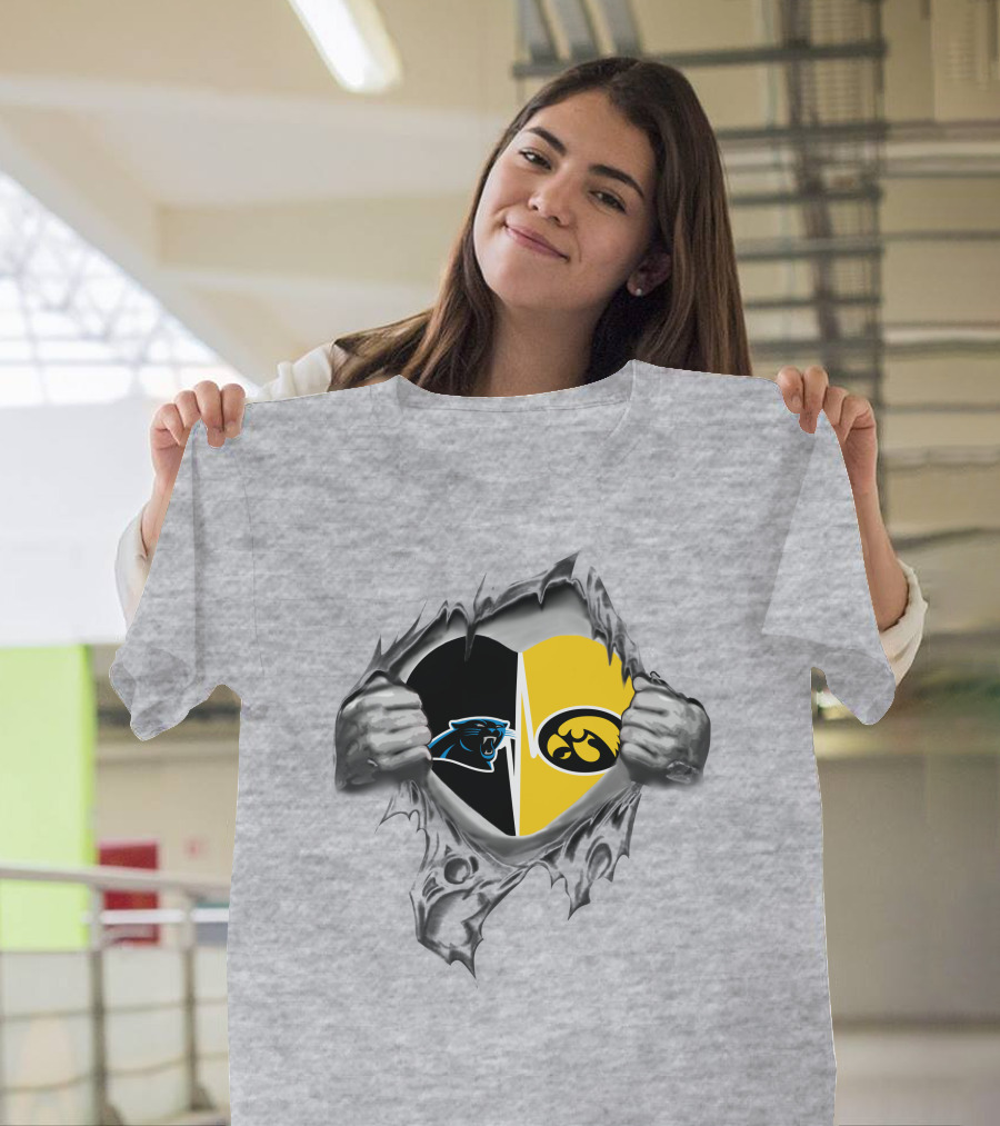 Hawkeyes Panthers Heart Inside Silver Claw Tear T-Shirt