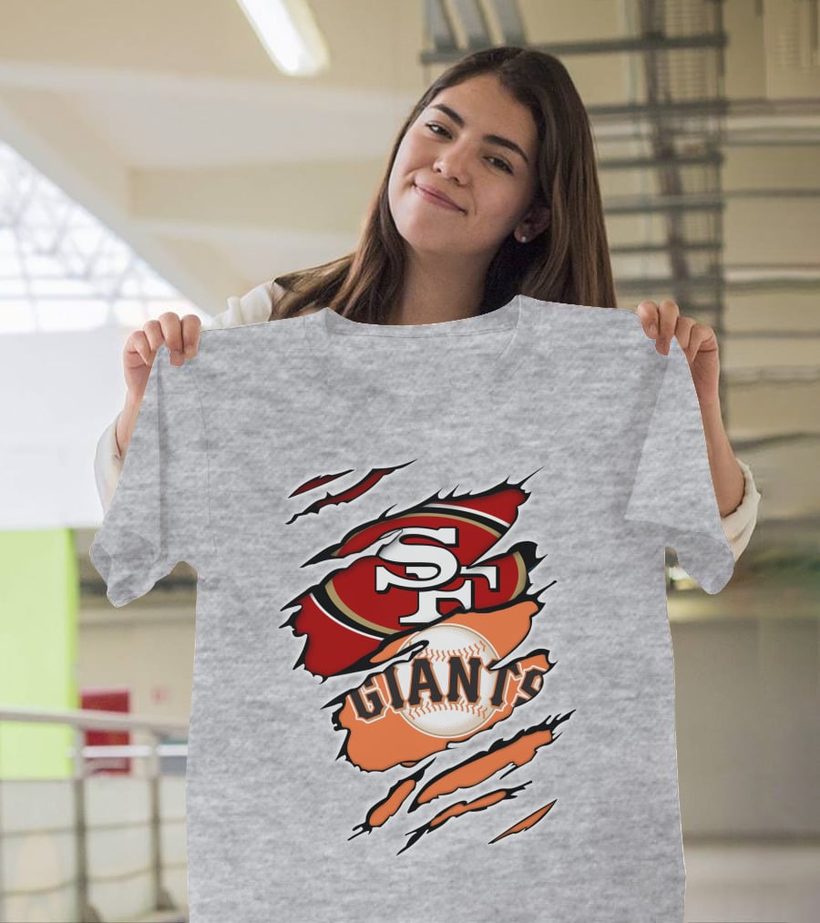 Giants Sf 49ers Baseball Football Combination T-Shirt
