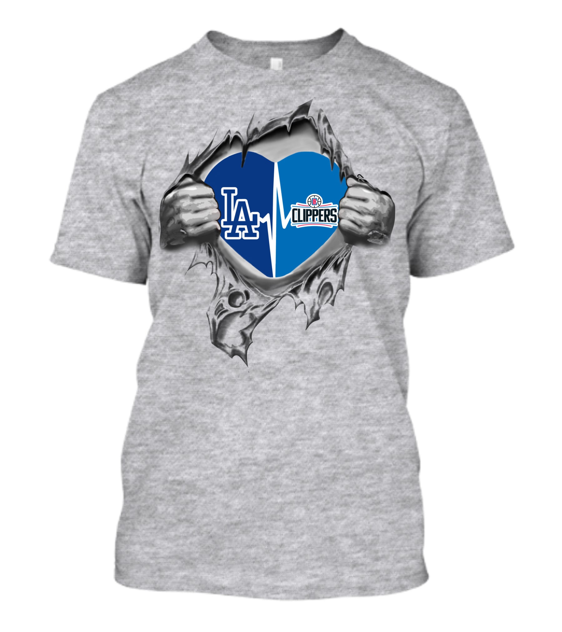 LA Dodgers Clippers Heartbeat Passion T-Shirt