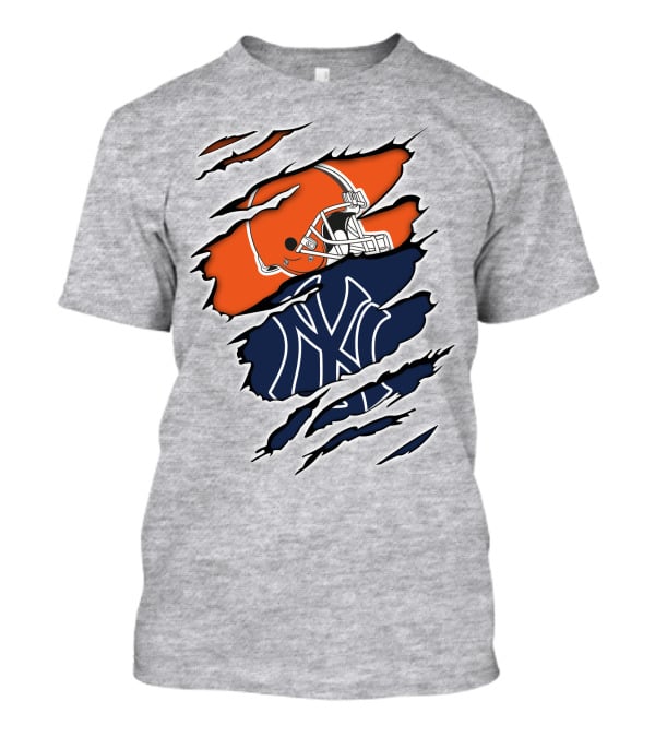 Cleveland Browns New York Yankees Football Baseball Crossover T-Shirt
