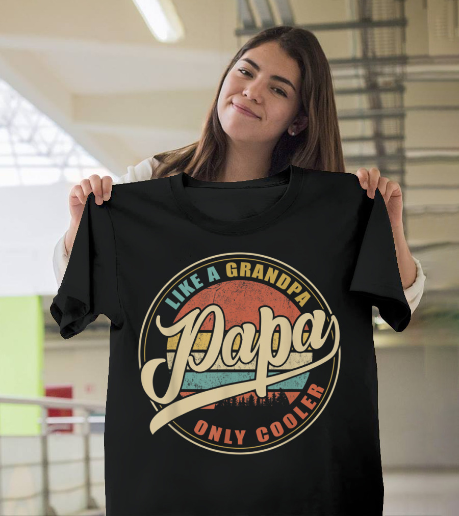 Vintage Papa Like A Grandpa Only Cooler T-Shirt