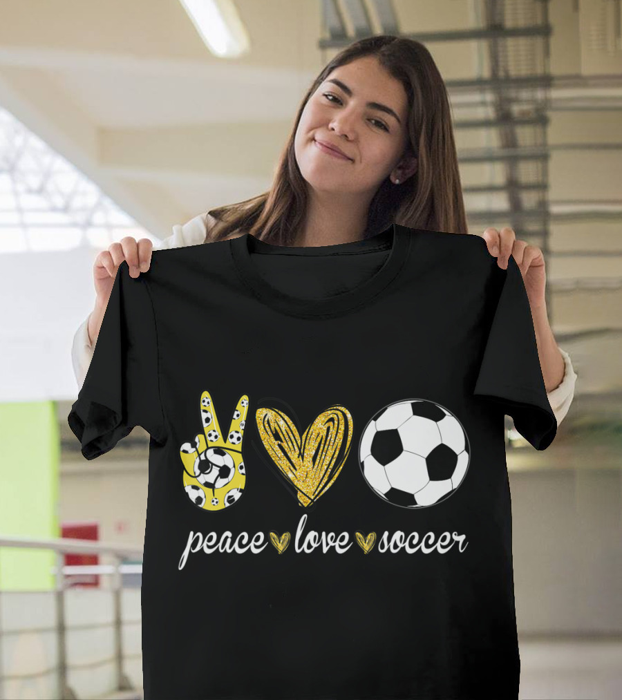 Peace Love Soccer Soccer Player Peace Love Soccer T-Shirt