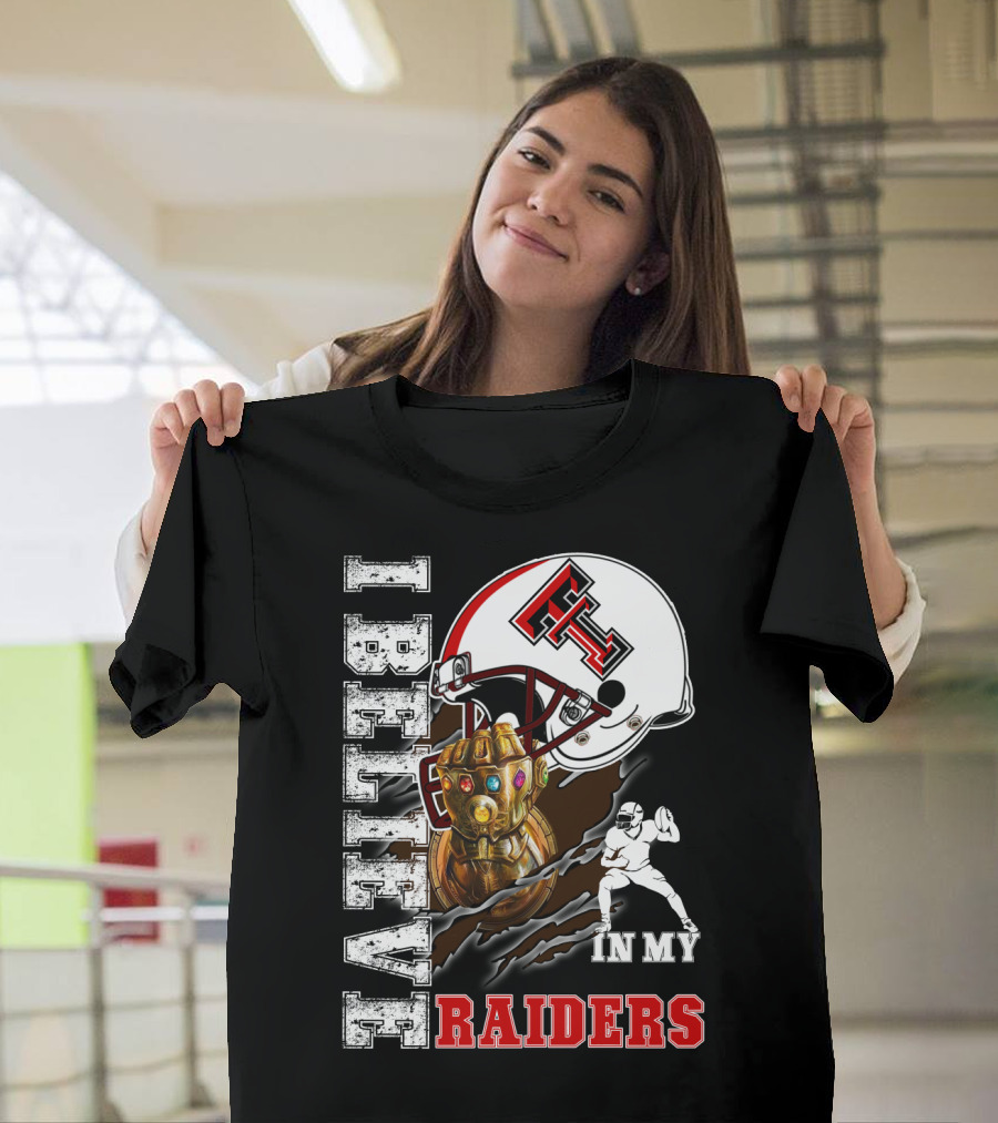 I Believe In My Raiders Infinity Gauntlet Football Helmet T-Shirt