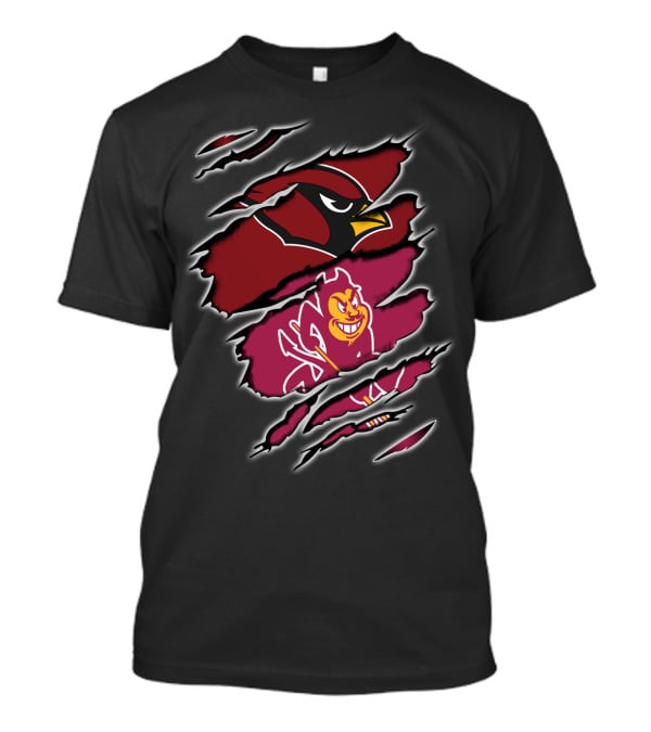 Arizona Cardinals ASU Sun Devils Torn Claw Marks T-Shirt