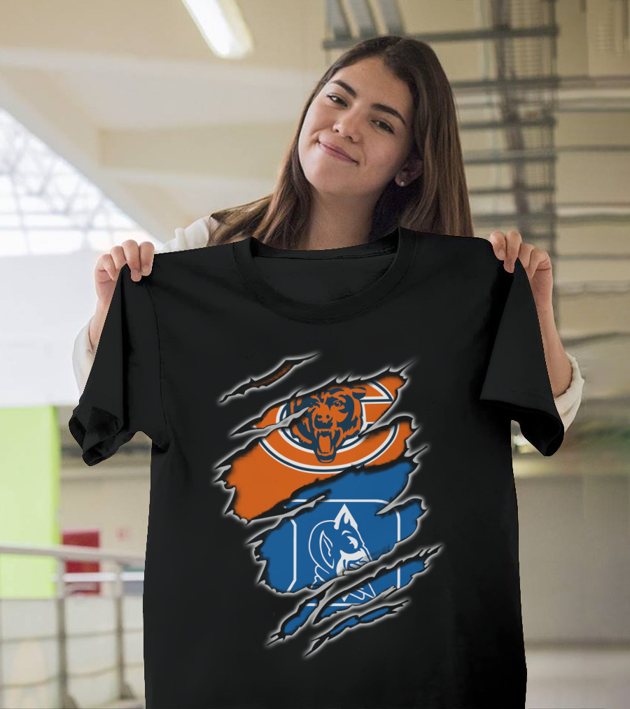 Chicago Bears Duke Blue Devils Claw Tear T-Shirt