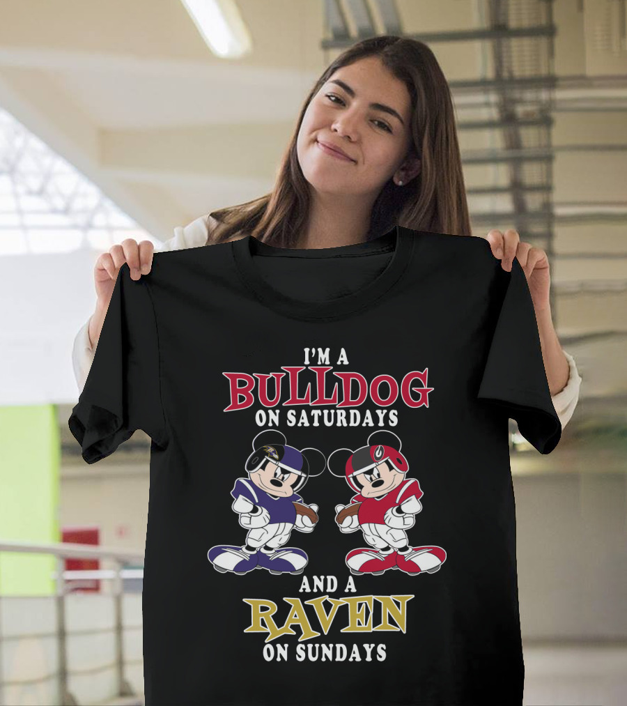 I'm A Bulldog On Saturdays And A Raven On Sundays T-Shirt