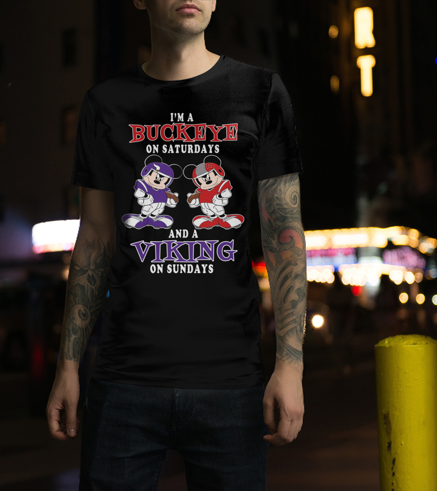 I'm A Buckeye On Saturdays And A Viking On Sundays T-Shirt