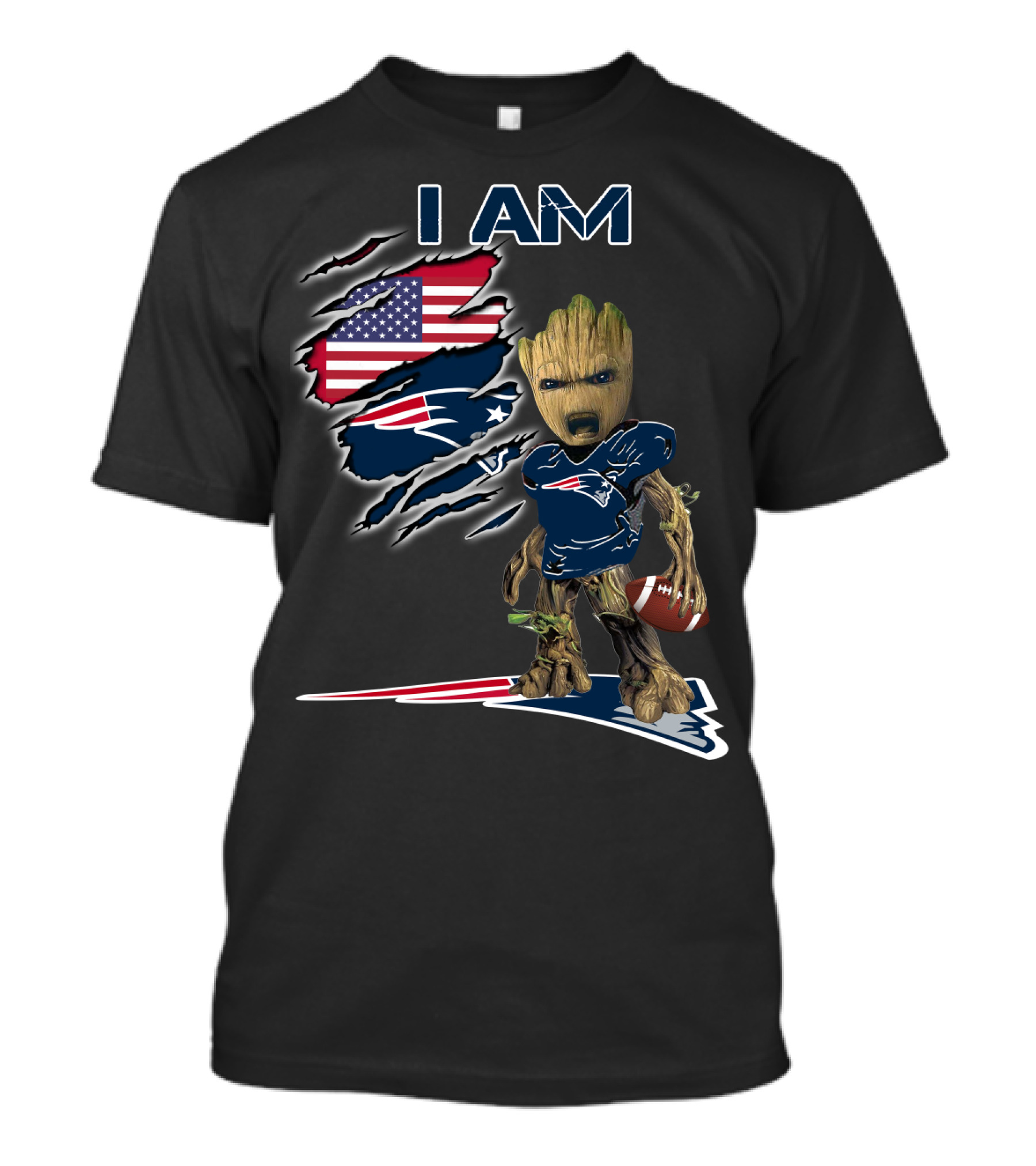 I Am Groot American Football Fan Patriots T-Shirt