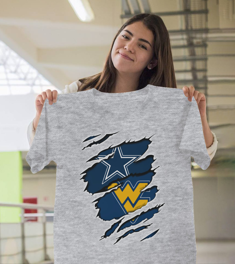 Cowboys West Virginia Mountaineers Star Logo Fusion T-Shirt