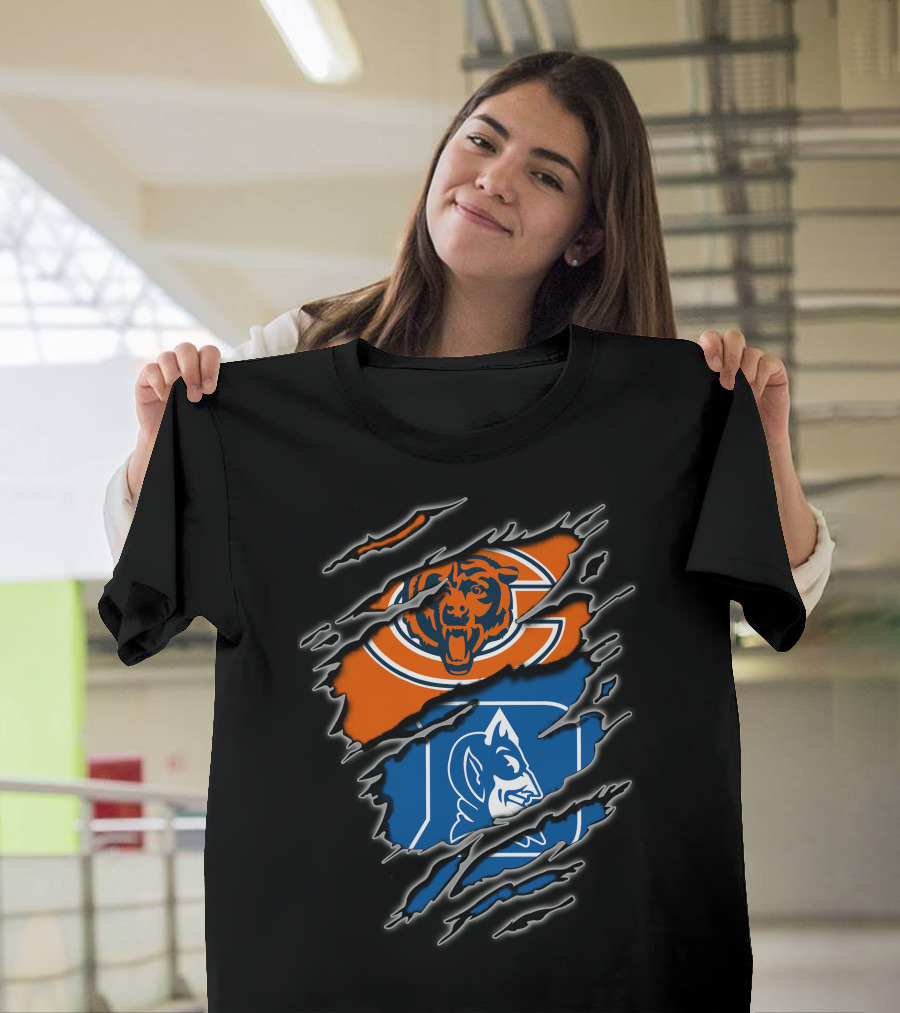 Chicago Bears And Duke Blue Devils Logos Combined T-Shirt
