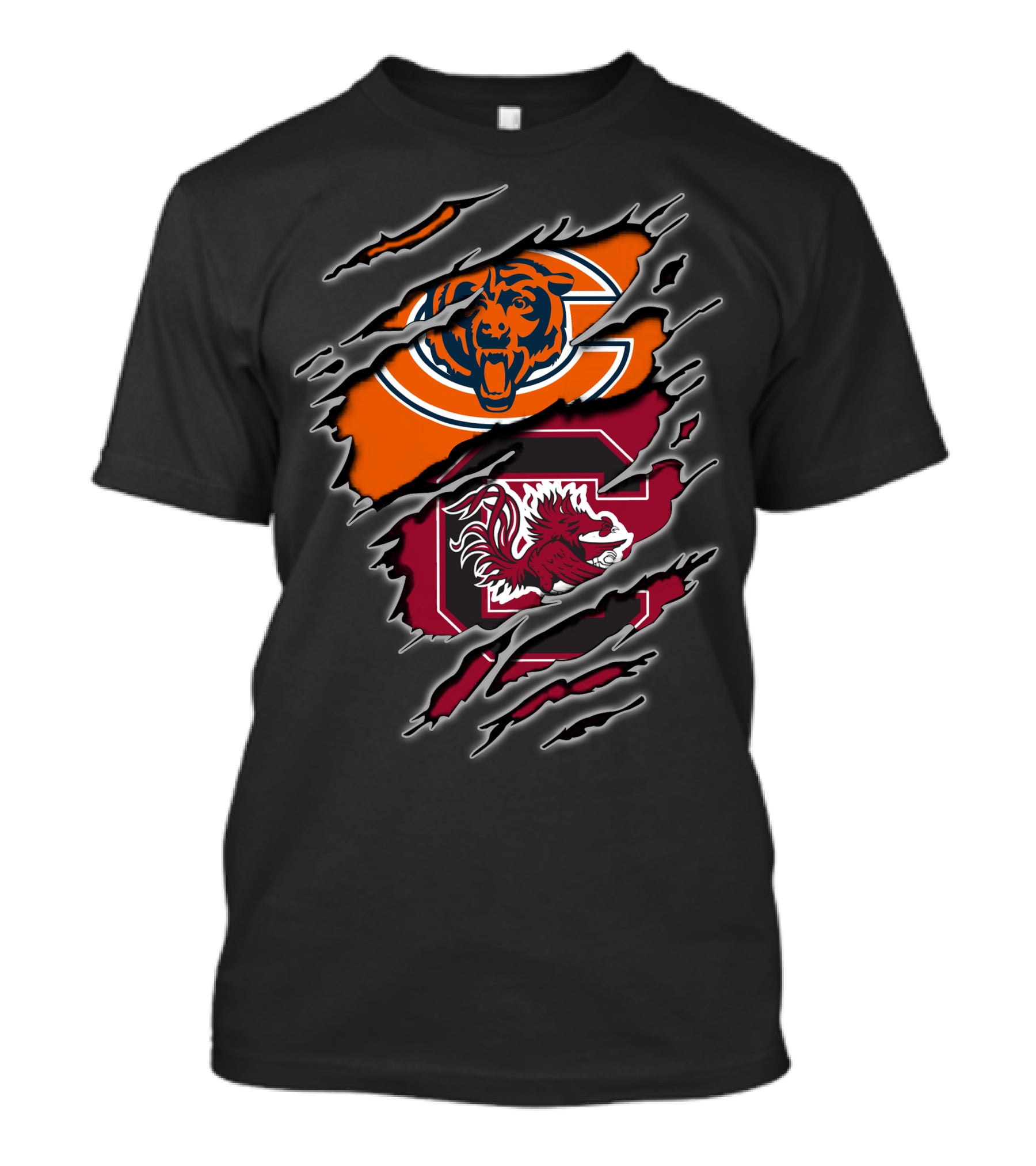 Chicago Bears South Carolina Gamecocks Logo Mashup T-Shirt