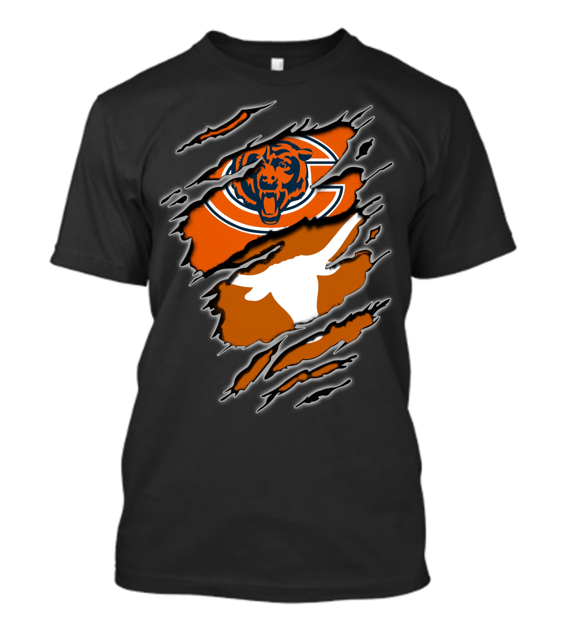 Bears Longhorns Chicago Texas Football Crossover T-Shirt
