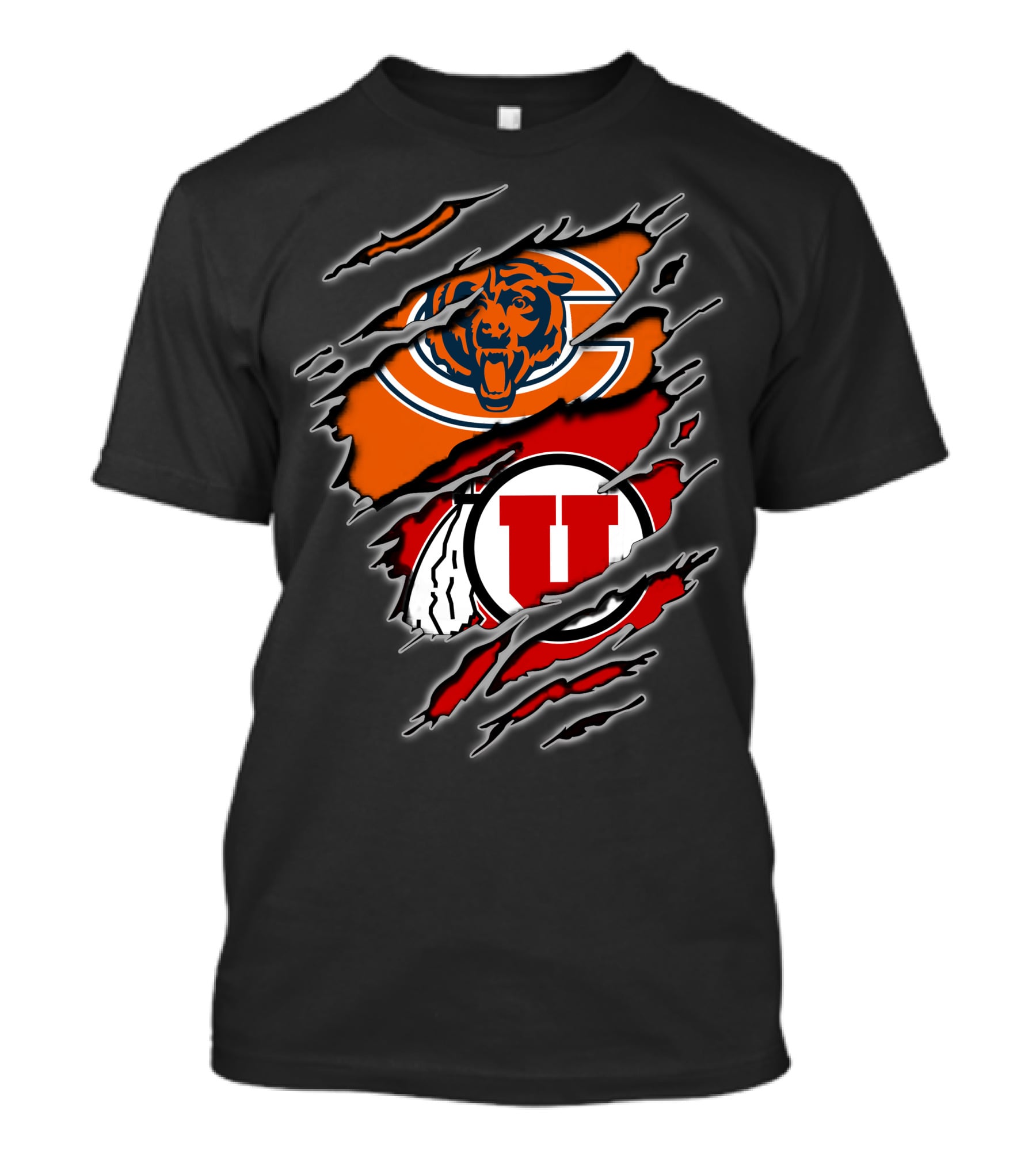 Chicago Bears Utah Utes Claw Marks T-Shirt