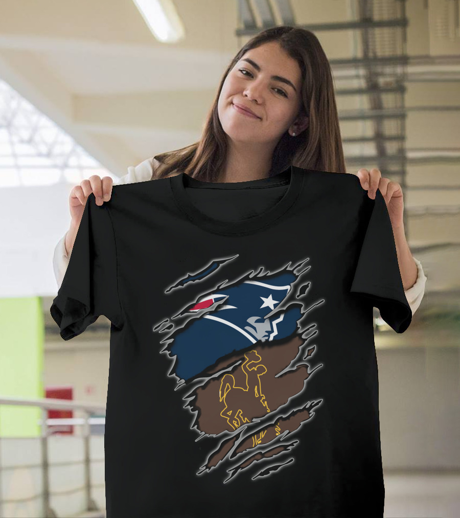 Patriots Wyoming Dual Logo Rip T-Shirt