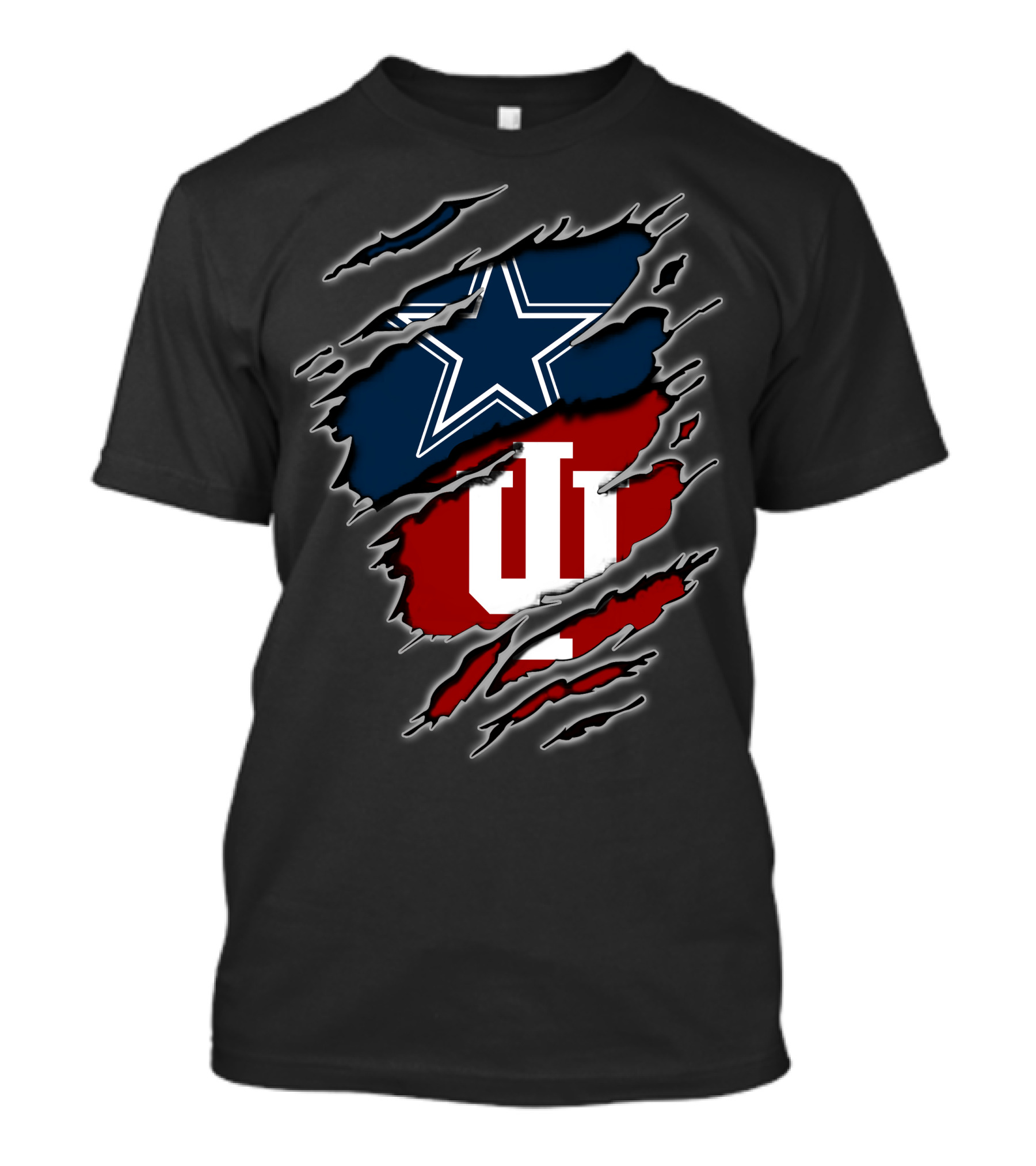 Dallas Cowboys Indiana Hoosiers Claw Rip T-Shirt