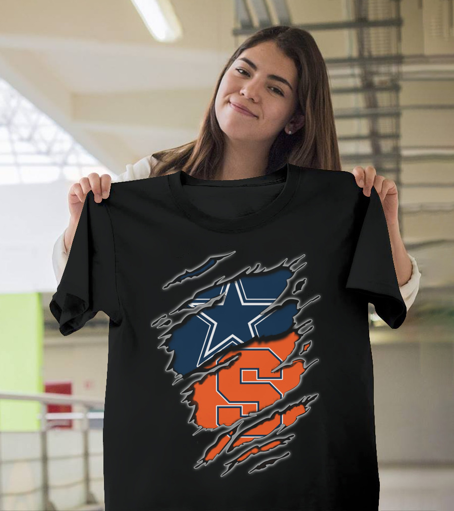 Cowboys Star And Syracuse Orange S Fusion T-Shirt