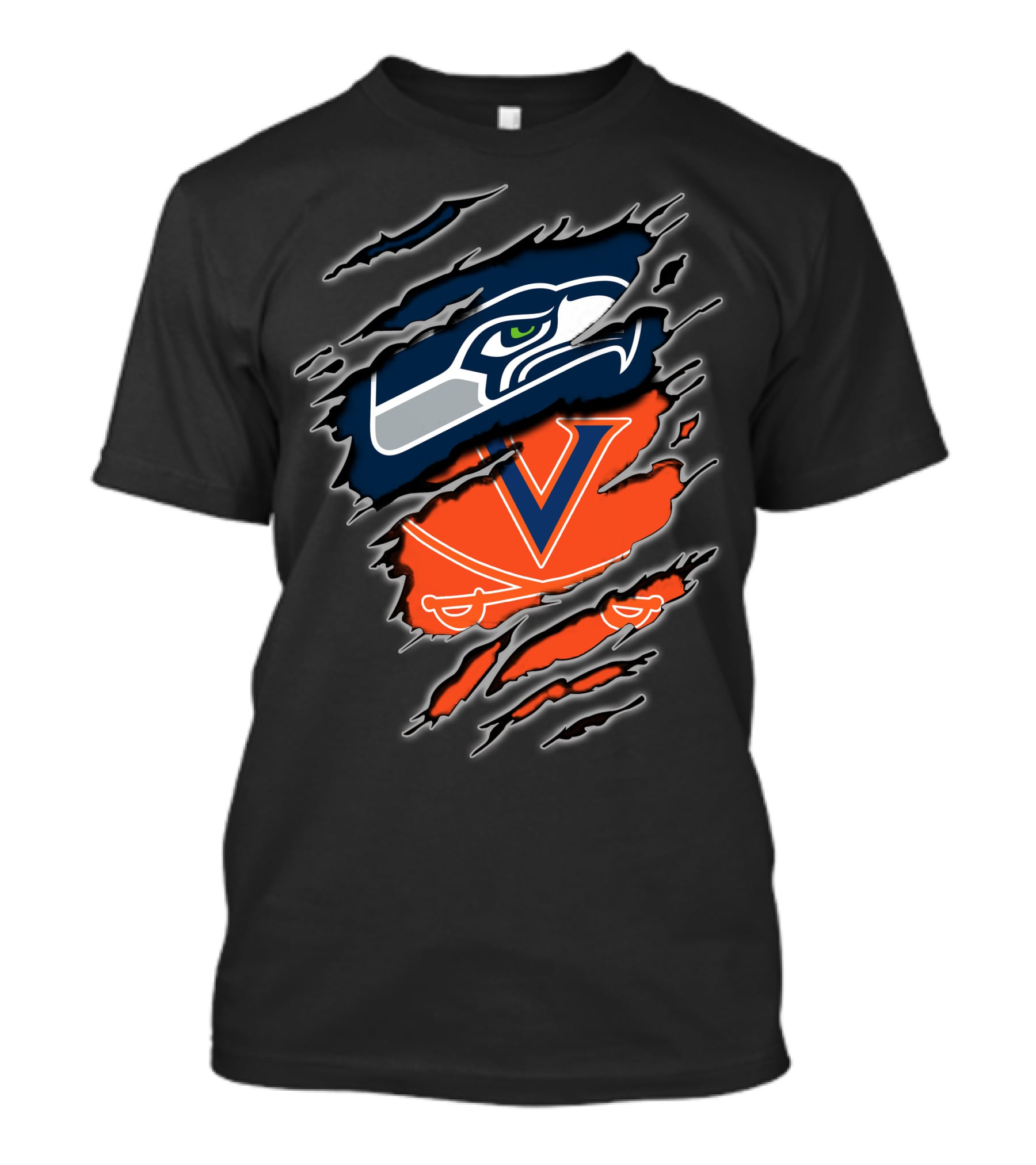 Seahawks Cavaliers Torn Reveal Sports Mashup T-Shirt