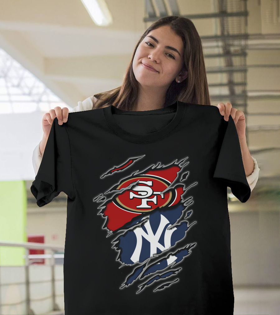 49ers Sf Yankees Ny Bold Collaboration T-Shirt