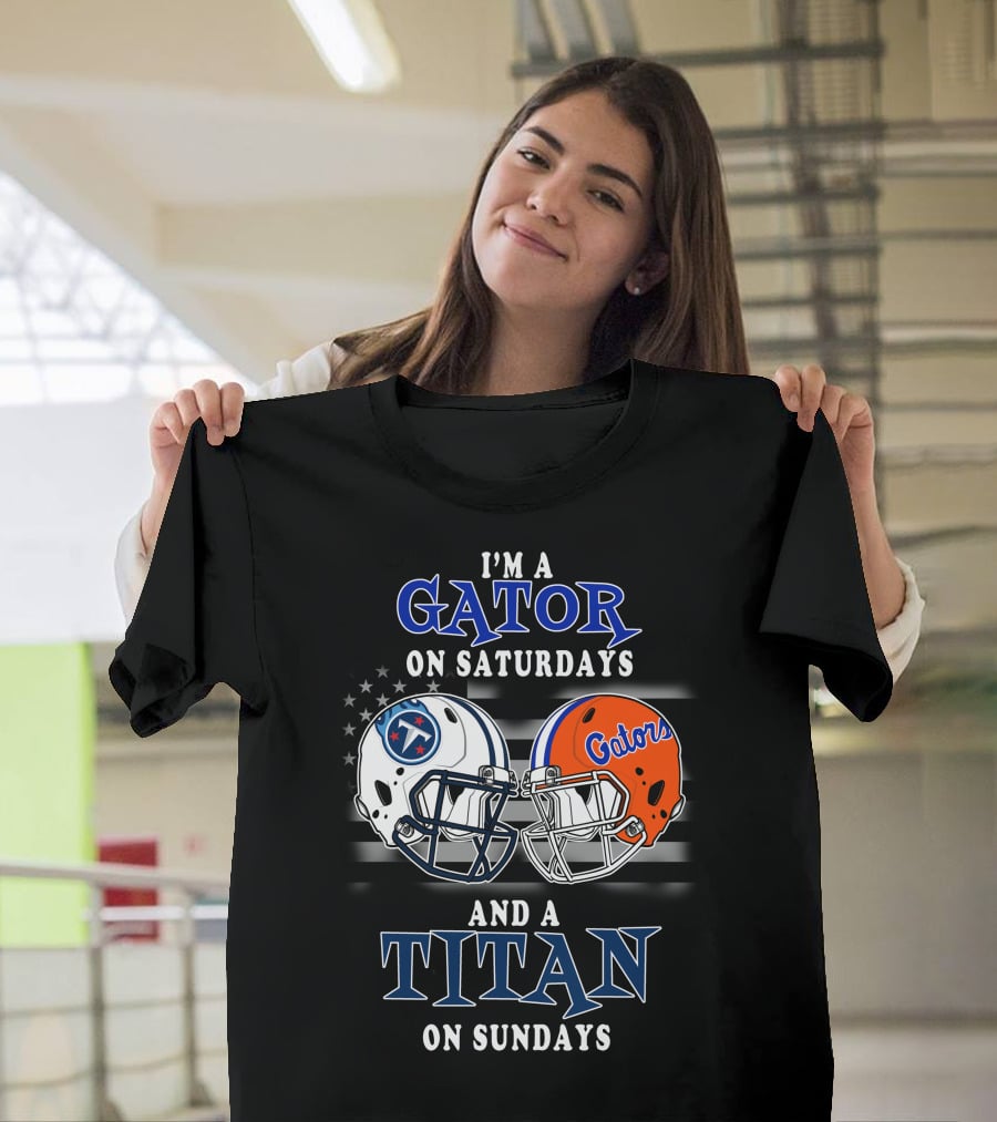 Gator On Saturdays Titan On Sundays Football Helmets T-Shirt
