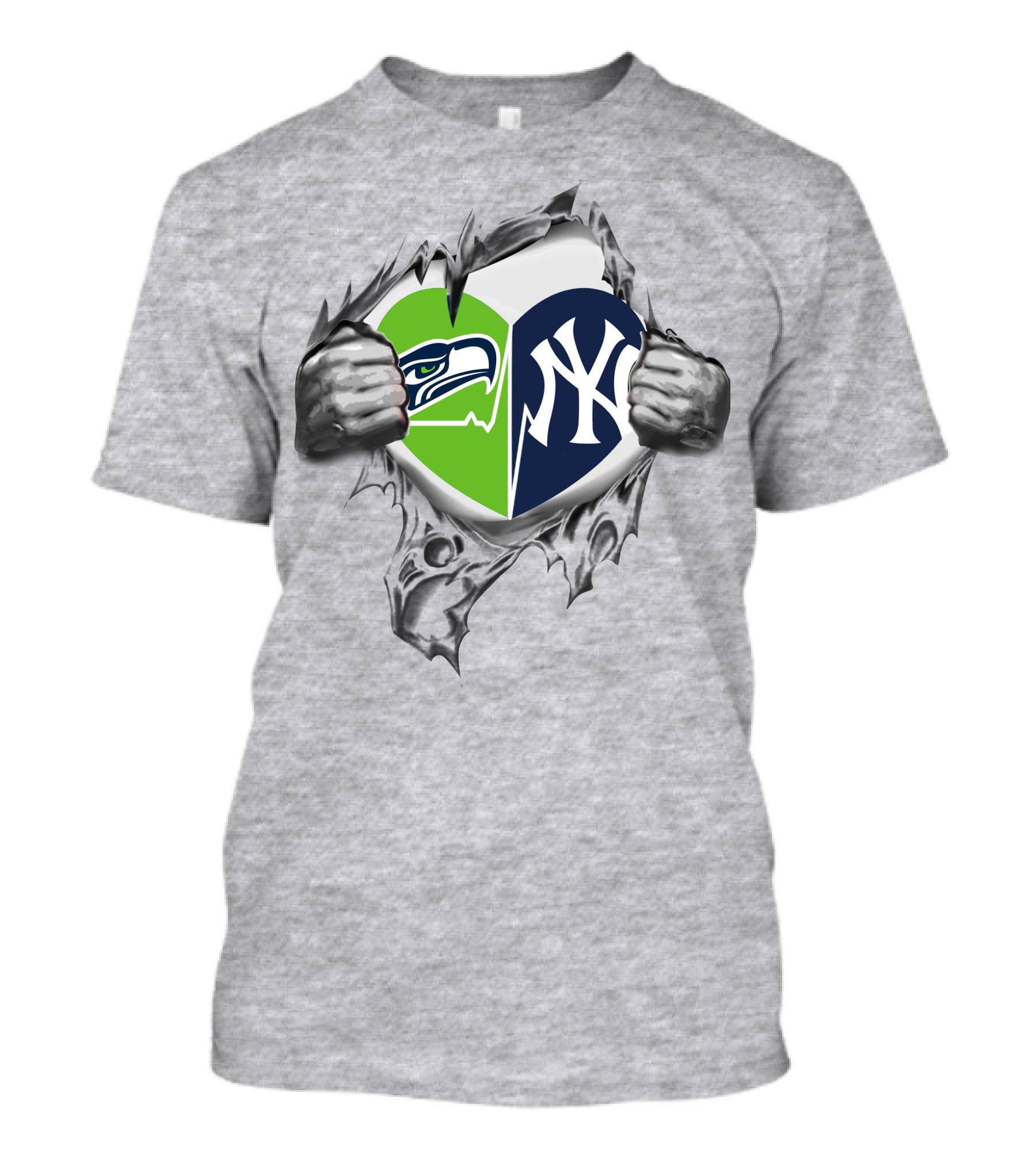 Seahawks Yankees Heart T-Shirt