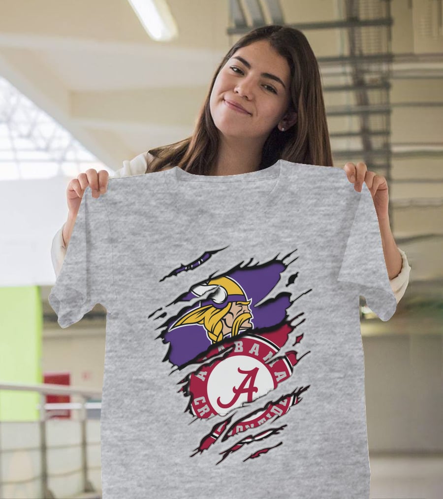 Alabama Crimson Tide Minnesota Vikings Crossover T-Shirt