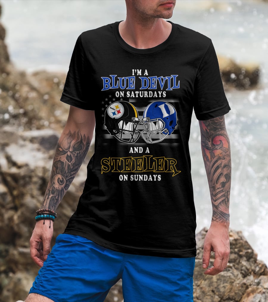 I'm A Blue Devil On Saturdays And A Steeler On Sundays T-Shirt