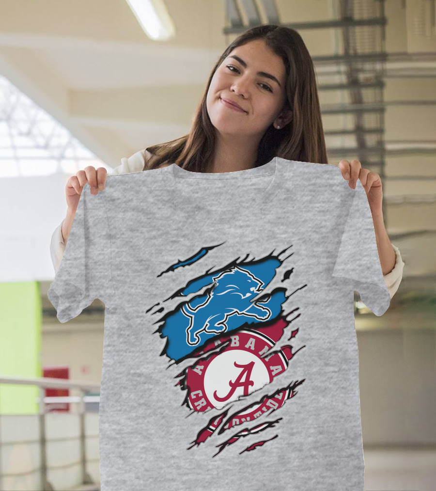 Detroit Lions Alabama Crimson Tide Fan Gear T-Shirt