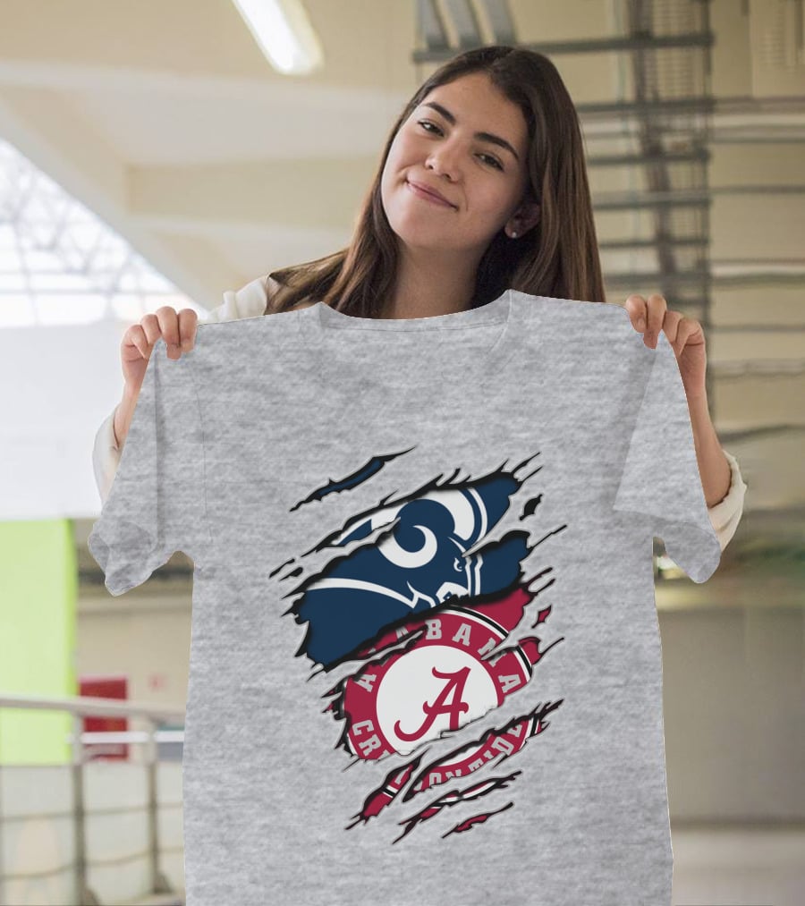 Alabama Crimson Tide Meets Los Angeles Rams Iconic Blend T-Shirt
