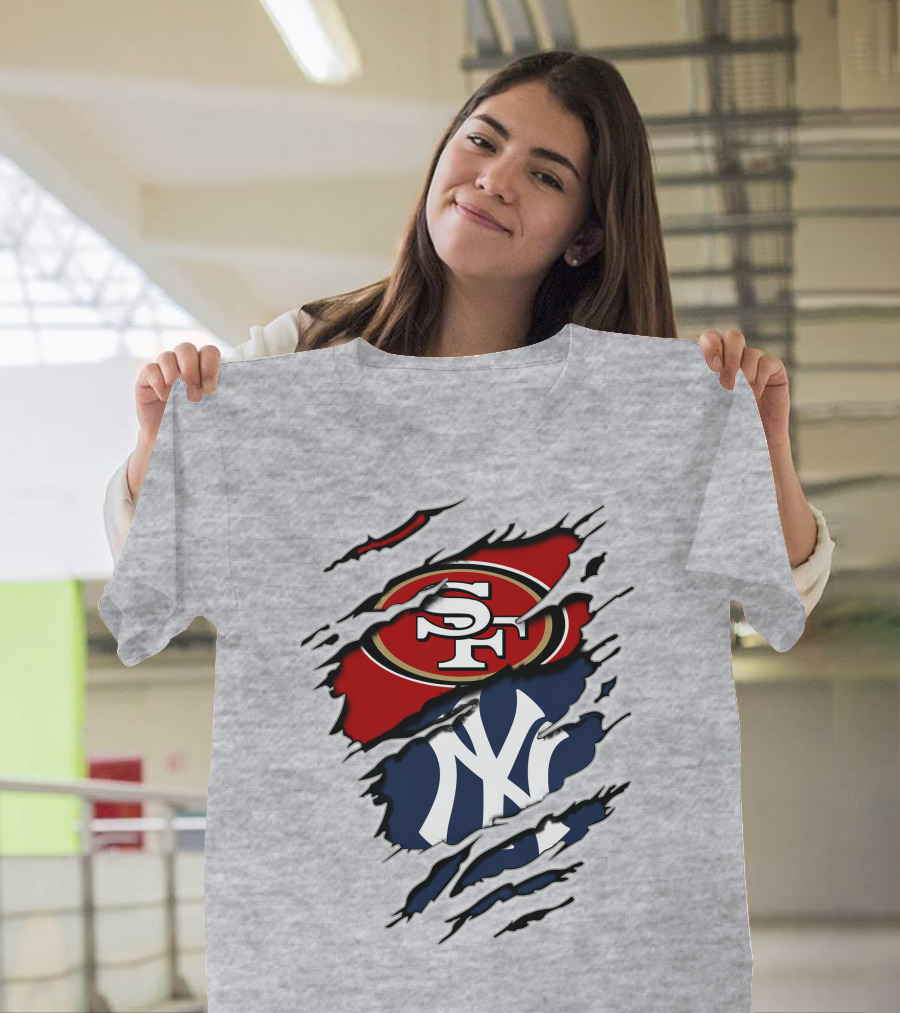 49ERS SF Yankees NY Logo Mashup T-Shirt