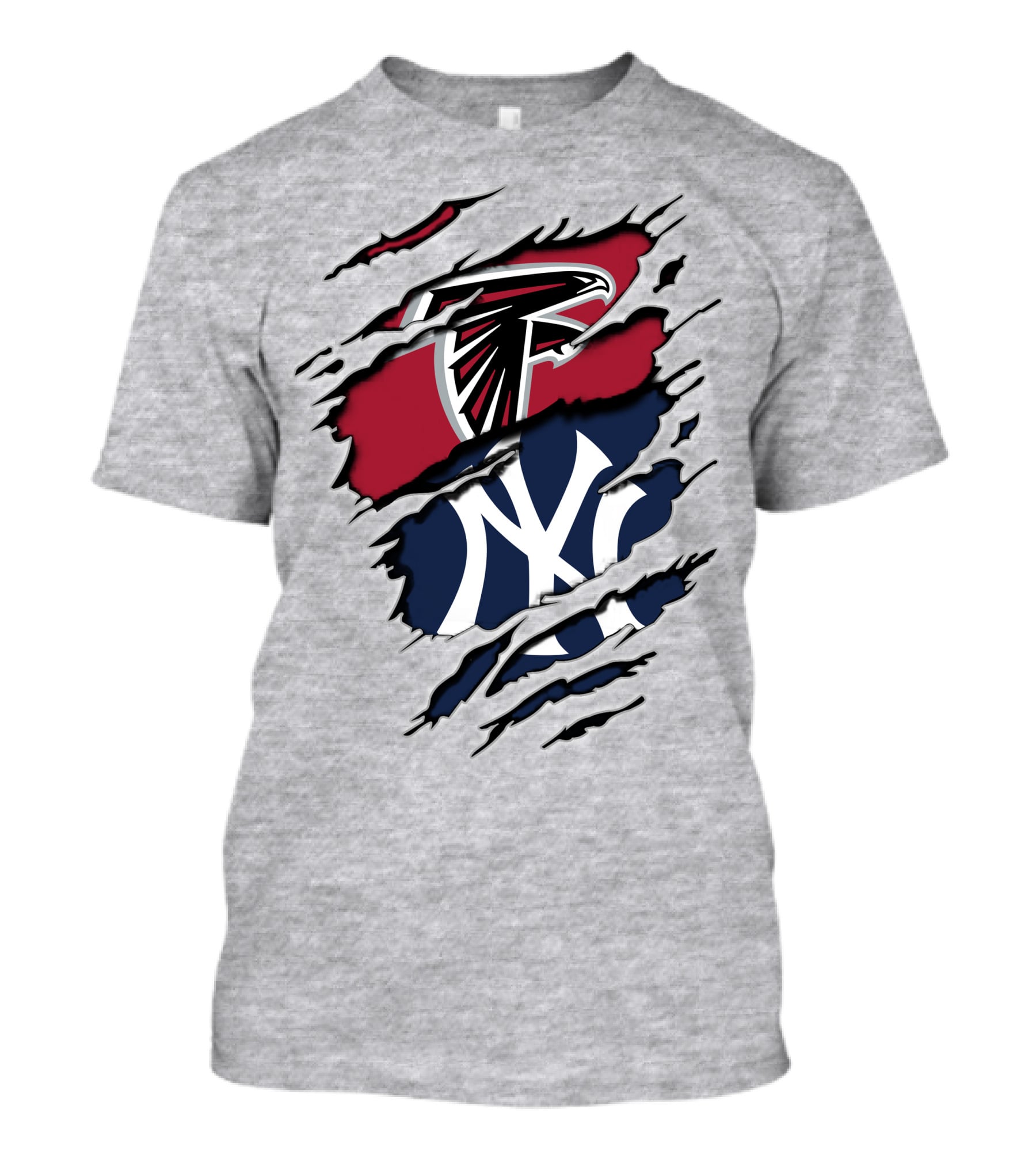 Atlanta Falcons New York Yankees Logo Mashup T-Shirt