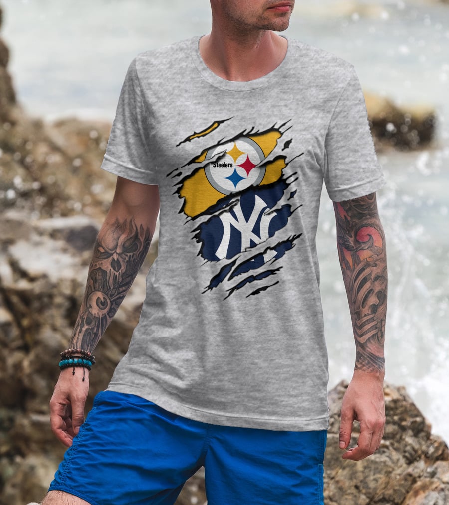 Steelers Yankees Dual Logo Fusion T-Shirt